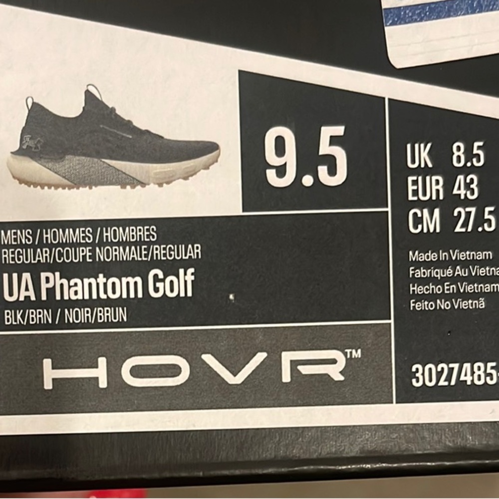 Under Armour UA Phantom Golf Shoes - Black and Brown